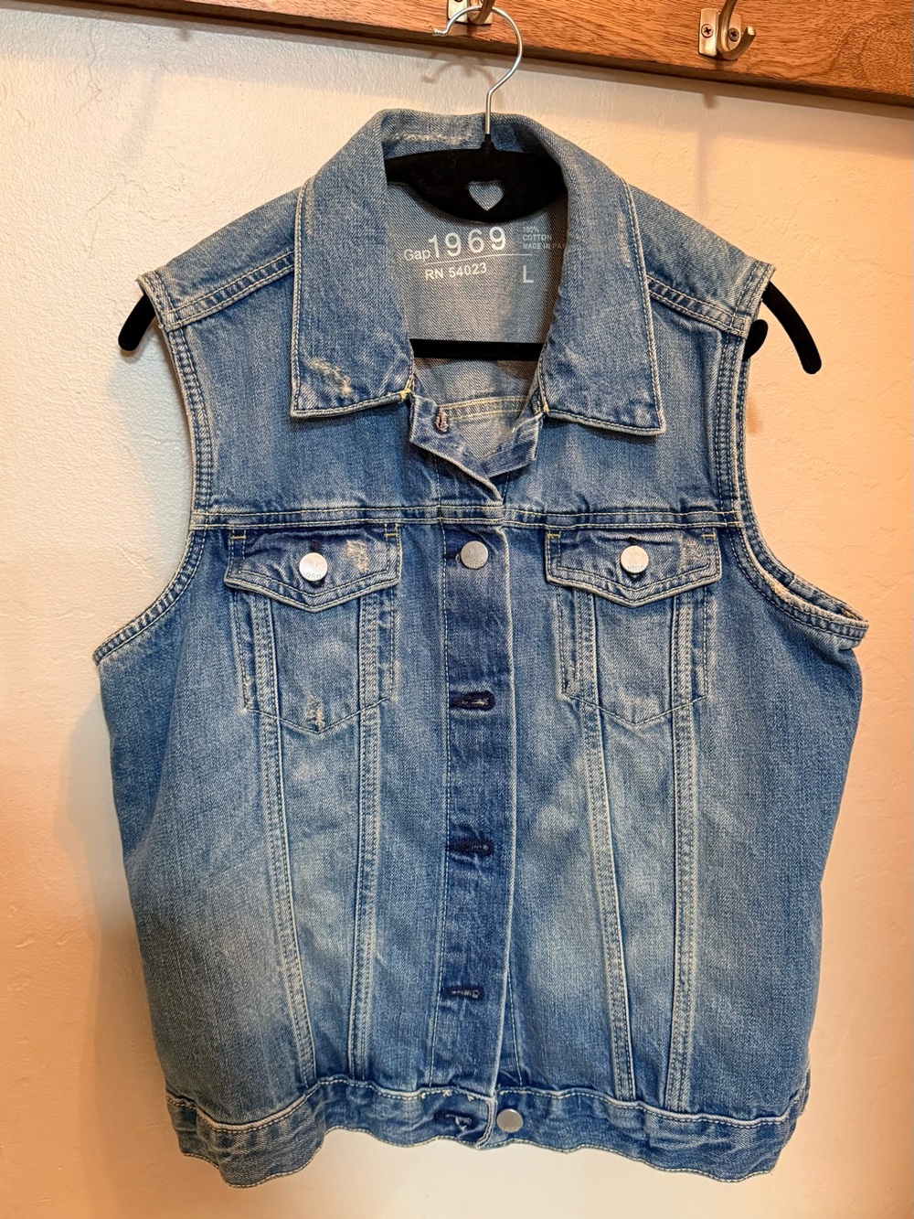 GAP Blue Washed Denim Jacket/Vest